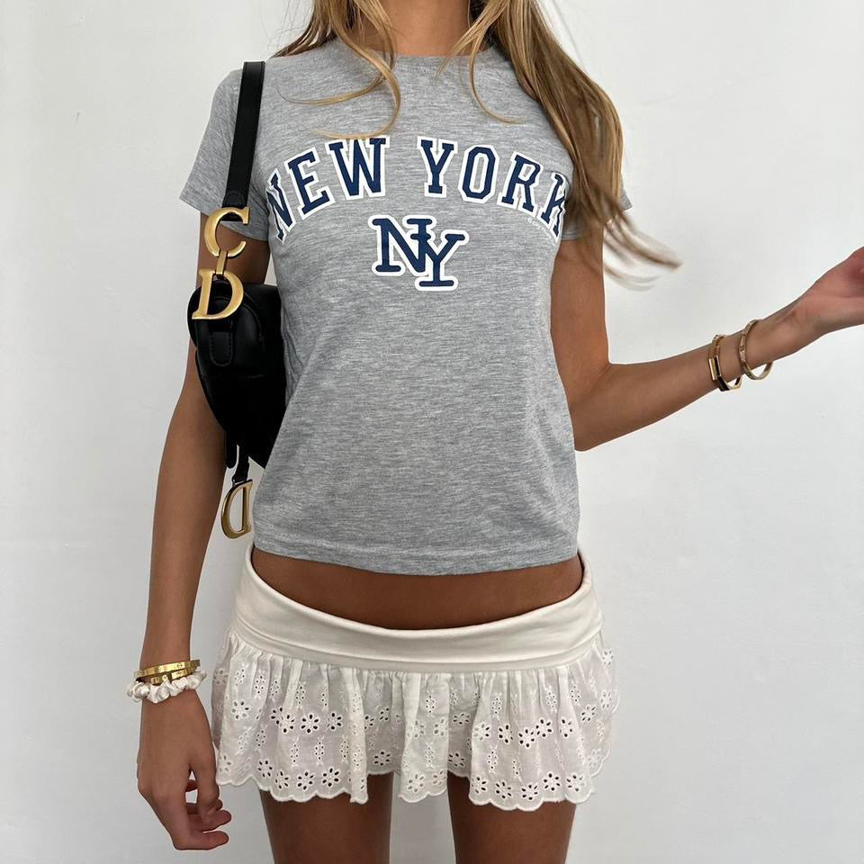 Vintage grey New York baby tee