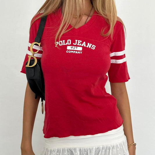 Vintage 2000’s Polo Ralph Lauren varsity red tee