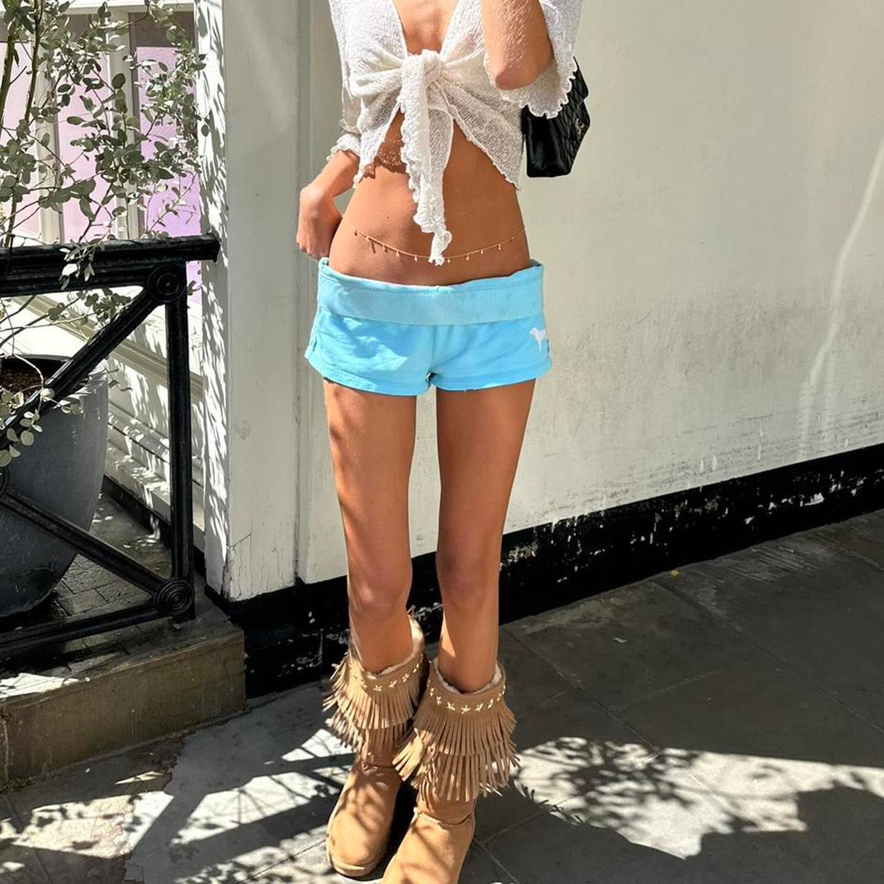 Vintage 90’s Victoria’s Secret aqua blue shorts