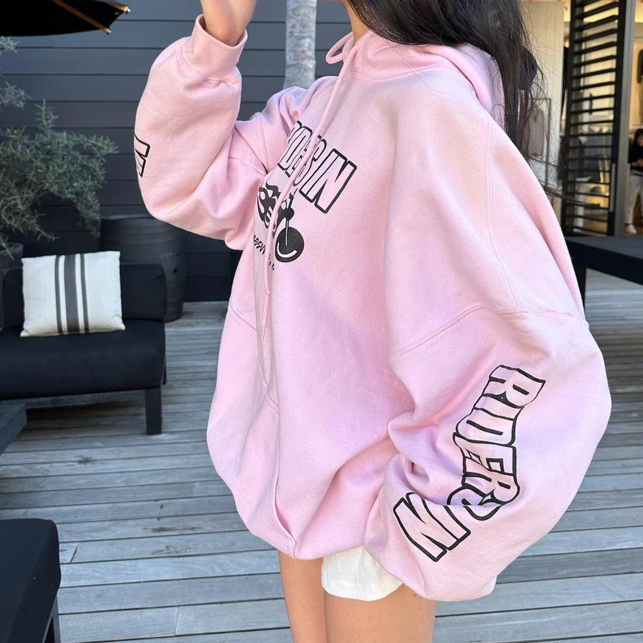 Vintage 90’s motorbike pink rare hoodie