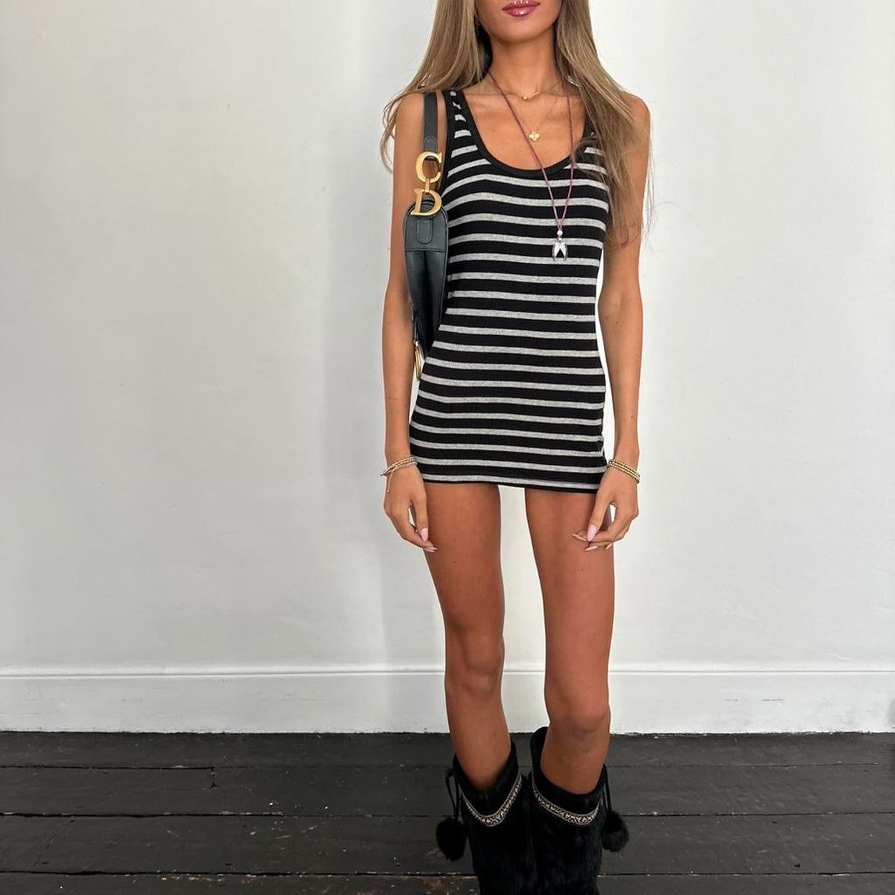 Vintage 2000’s black and grey tank dress