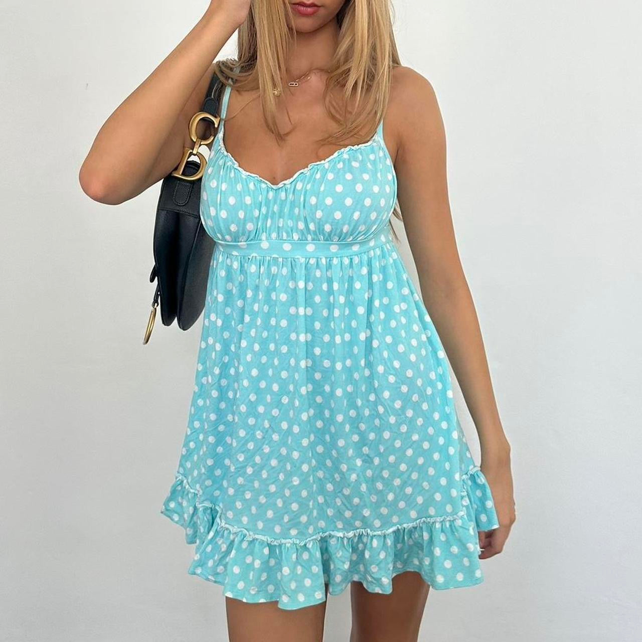 Vintage 90’s Victoria’s Secret blue polka dot dress