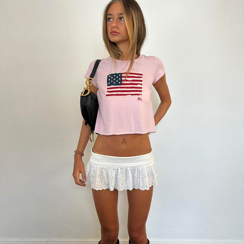 Vintage Ralph Lauren pink flag rare baby tee