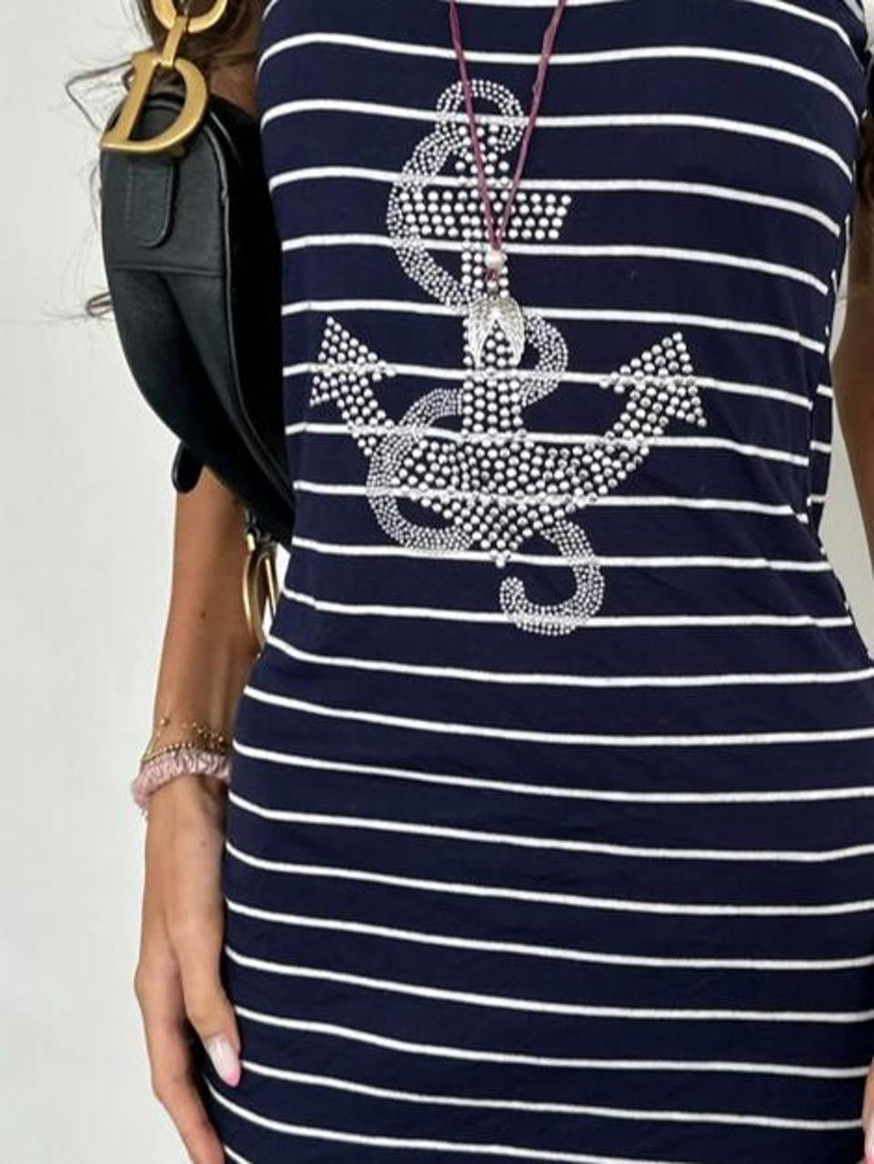 Vintage 00’s anchor striped mini dress