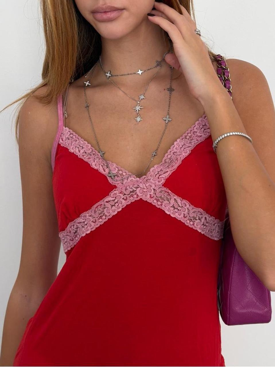 Vintage 00’s PINK Victoria’s Secret red cami top