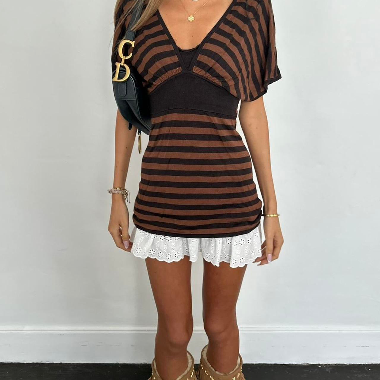 Vintage 2000s brown striped top