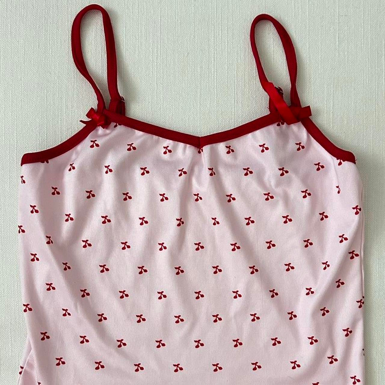 Vintage pink cherry cami top and shorts set 🍒