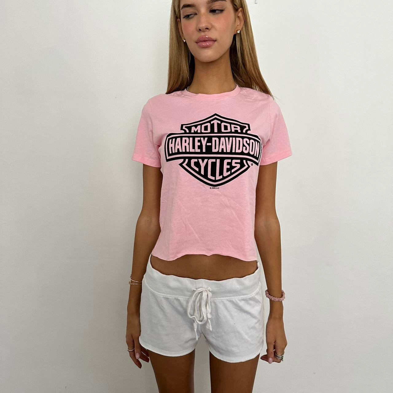 Vintage pink Harley Davidson baby tee