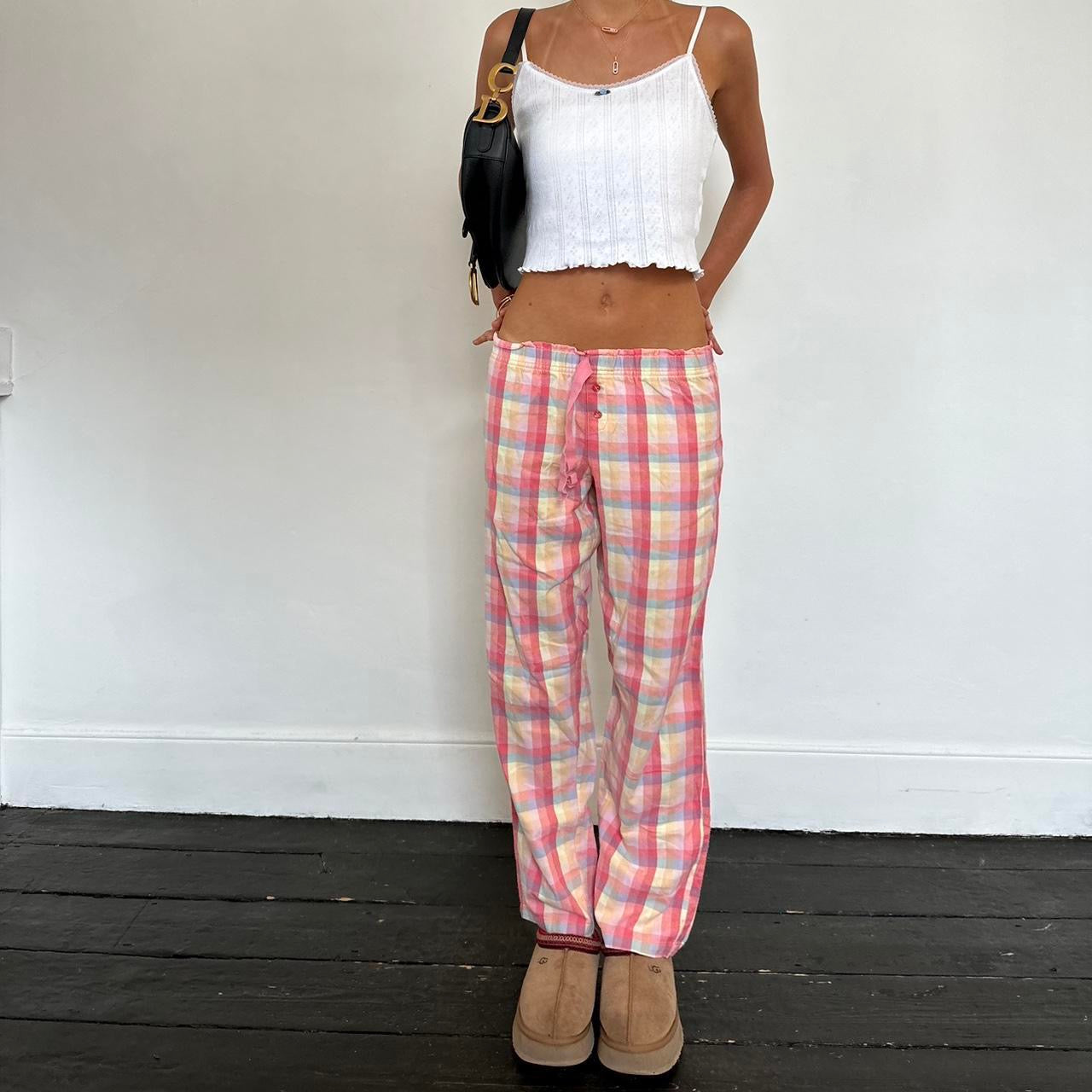 Vintage colourful plaid pants