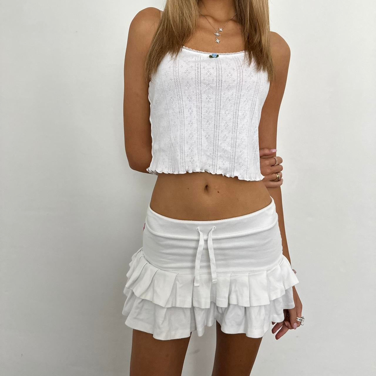 Vintage Ralph Lauren white ruffle mini skirt – Chelsea Thrift