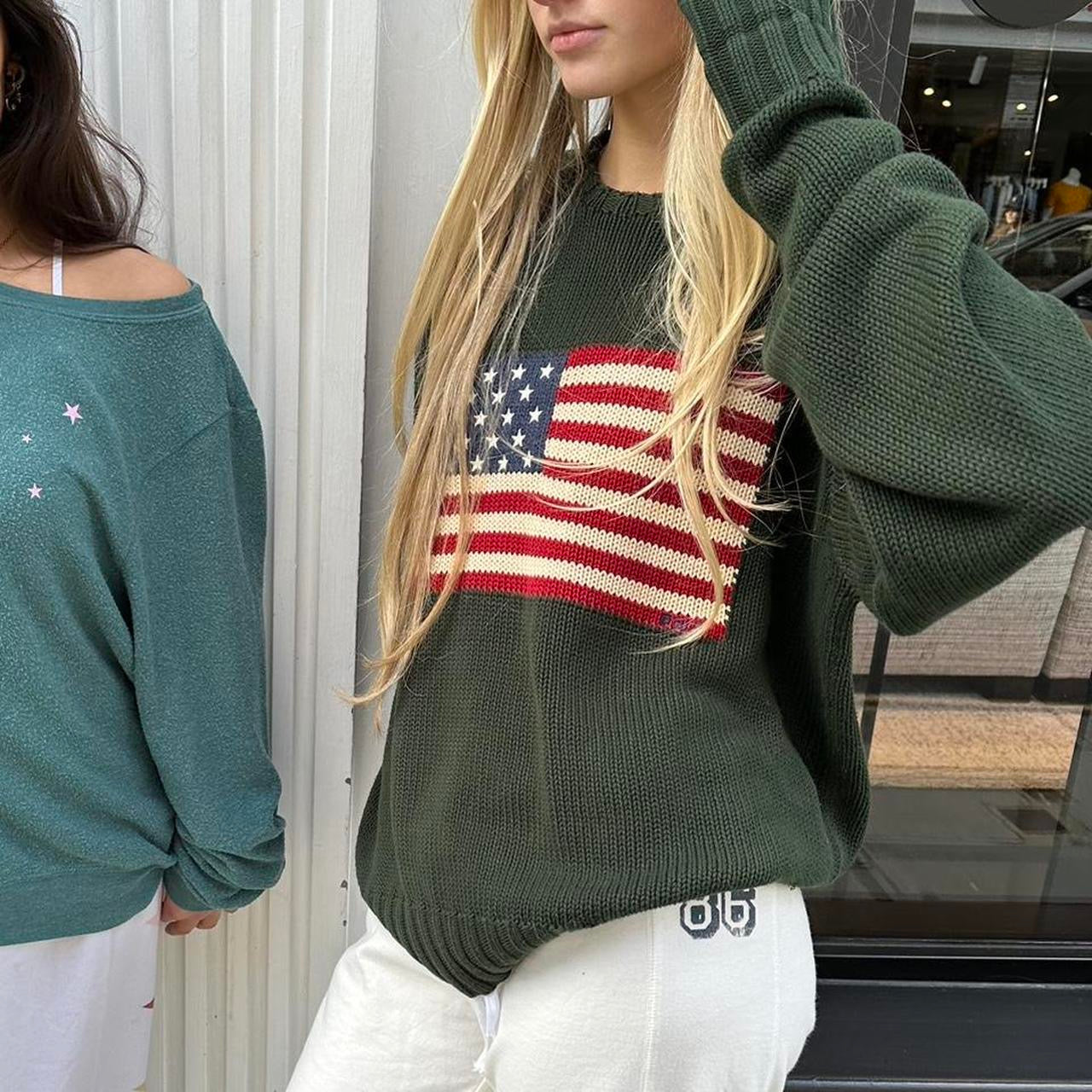 Vintage 90s Ralph Lauren American flag jumper