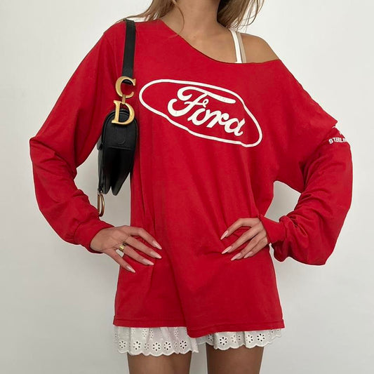 Vintage Ford red oversized top