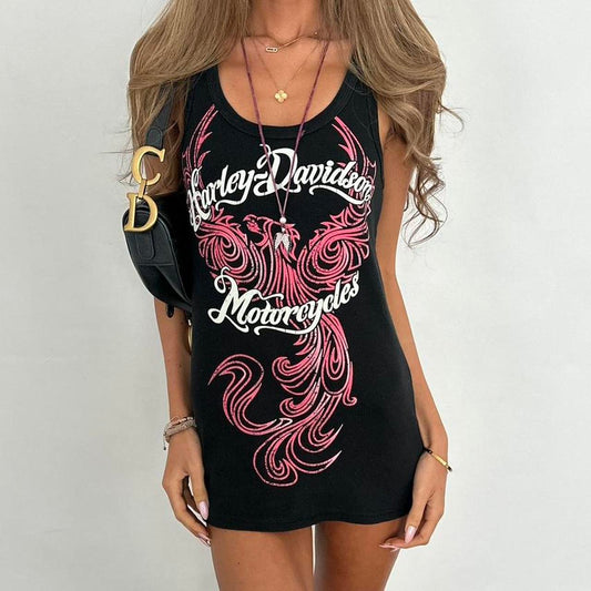 Vintage 90’s Harley Davidson black and pink tank top