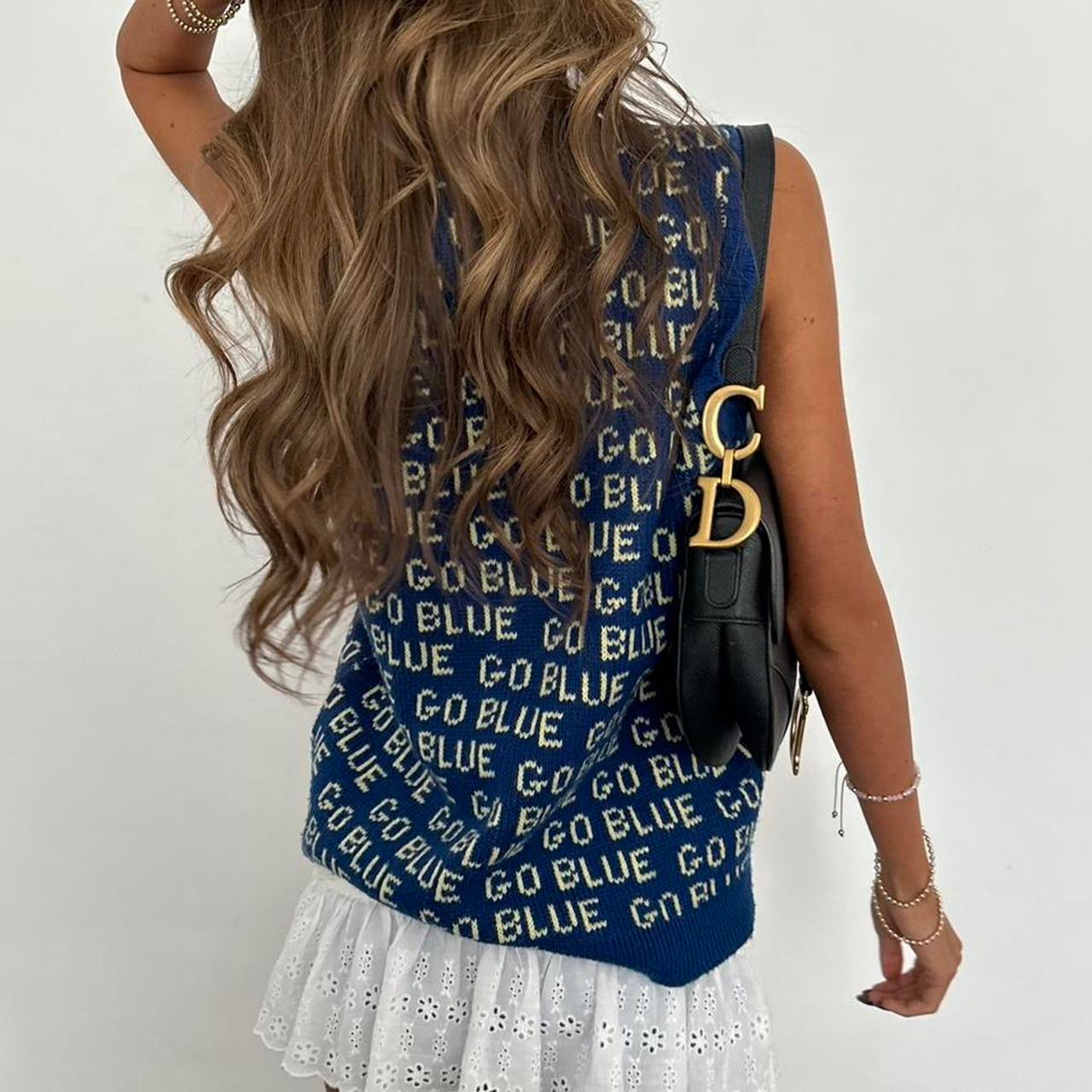 Vintage 90’s Go Blue University of Michigan knit vest sweater