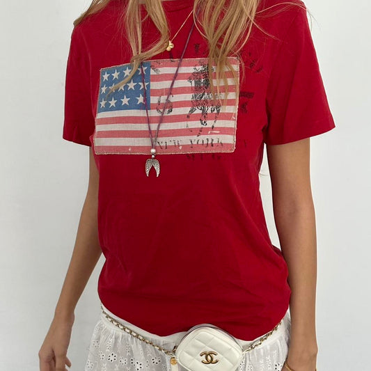 Vintage Polo Ralph Lauren red American flag baby tee