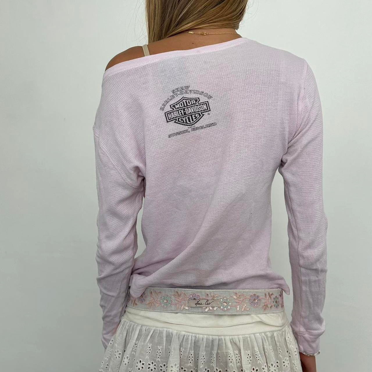 Vintage Harley Davidson pink long sleeves top