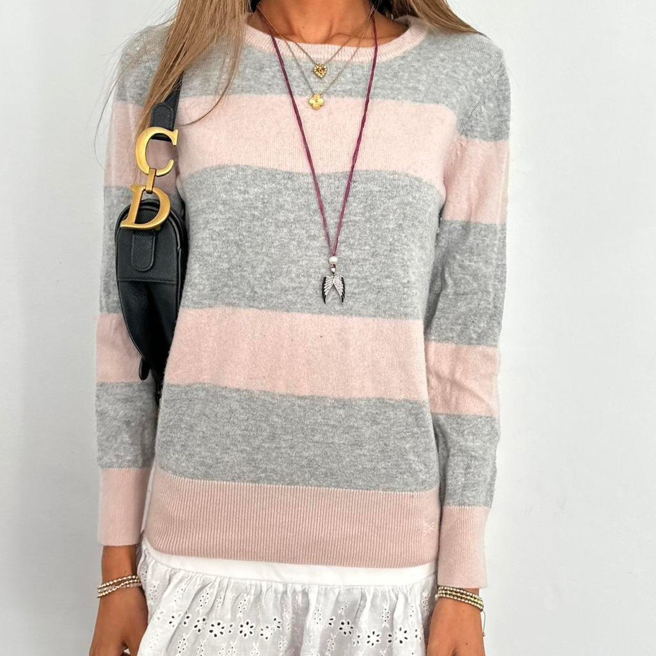 Vintage 2000s cashmere pastel striped jumper