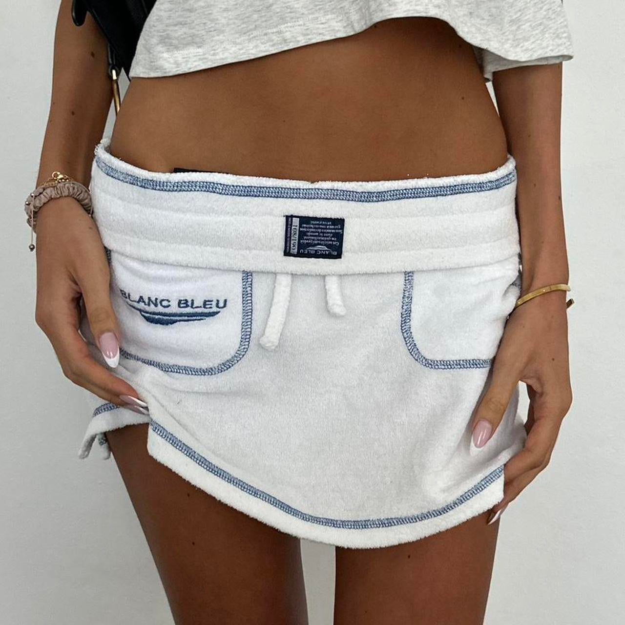 Vintage 90’s terry cloth Blanc Bleu boat mini skirt