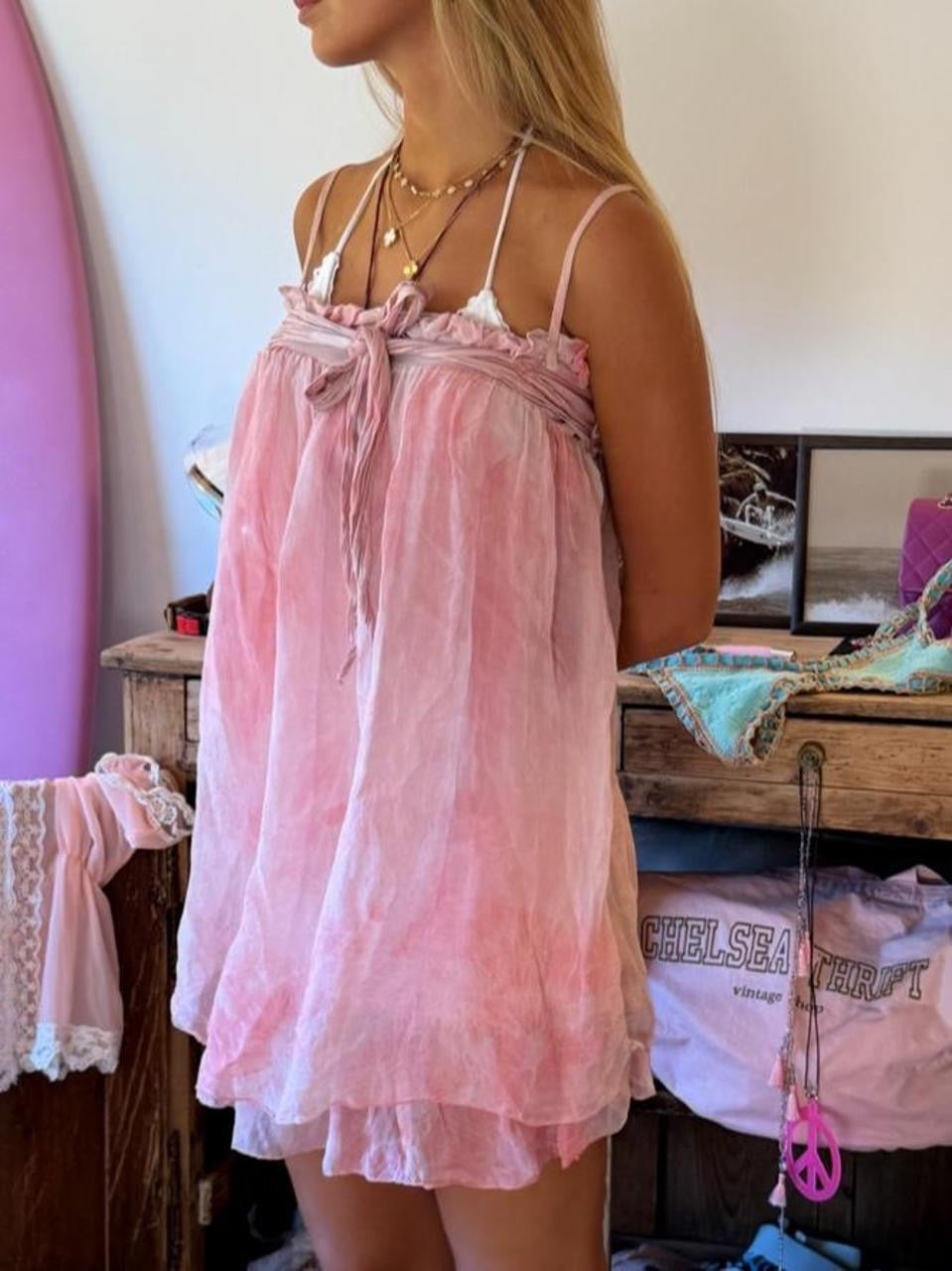 Vintage 00’s pink whimsical mini dress