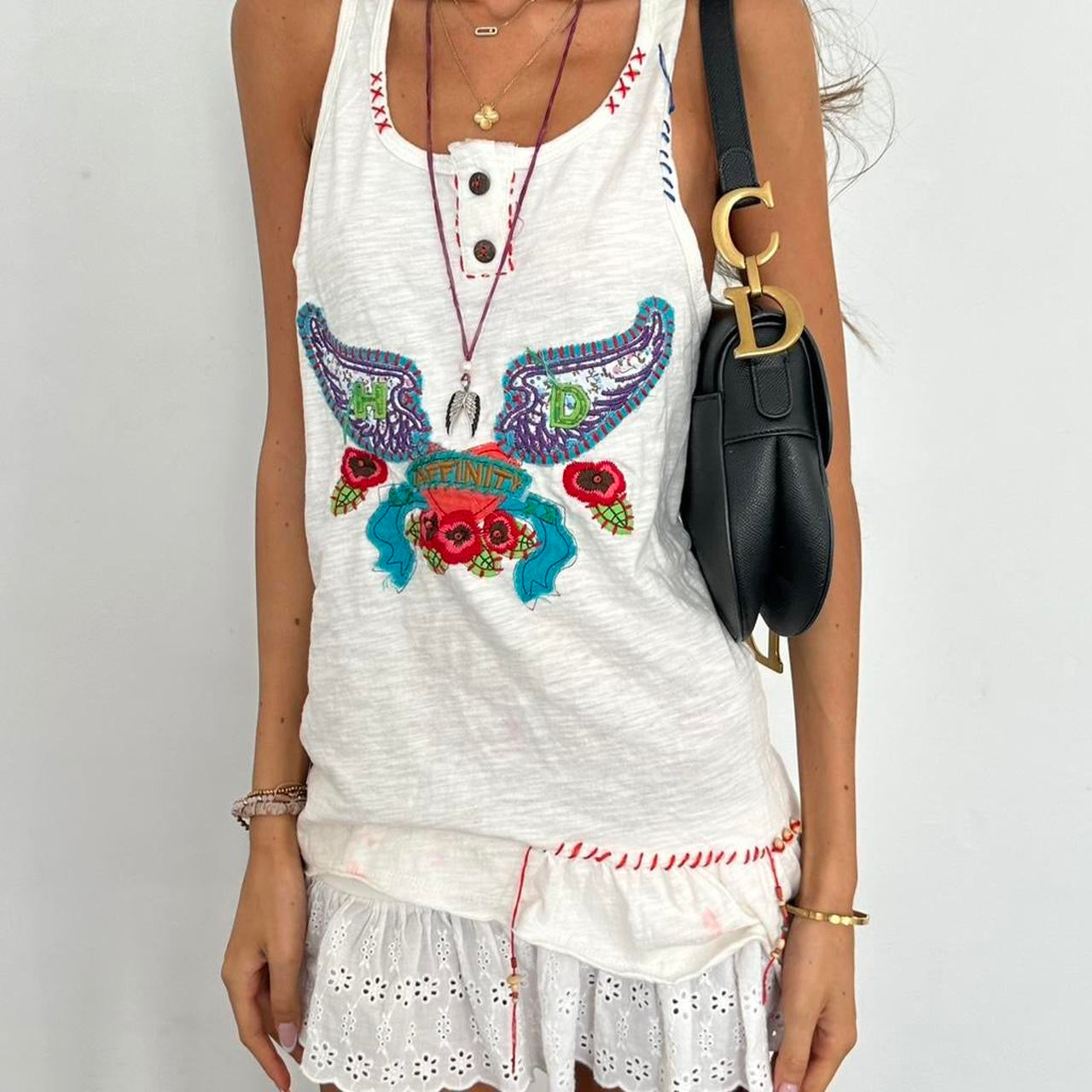 Vintage 2000s angel wing cami top