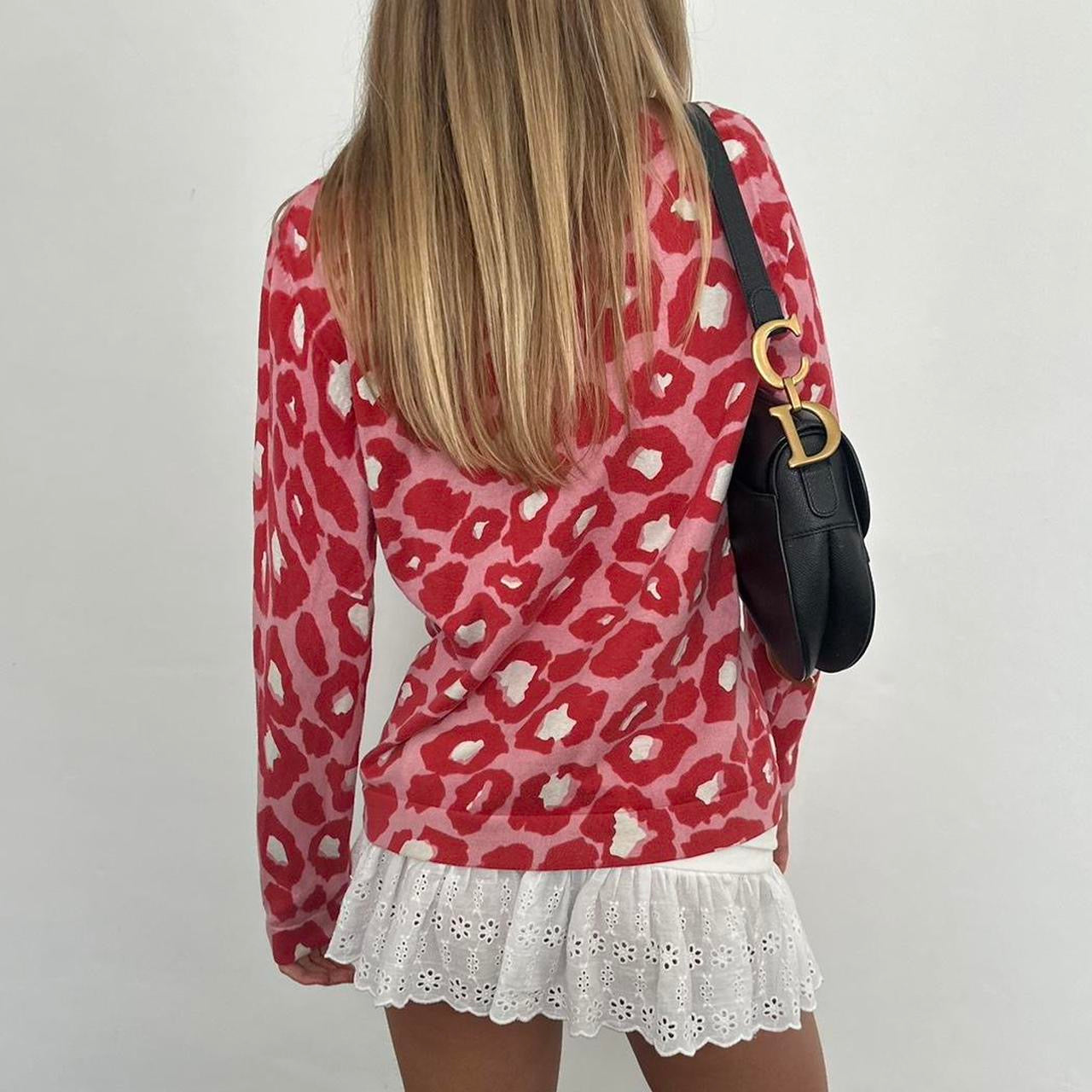 Vintage pink leopard cardigan