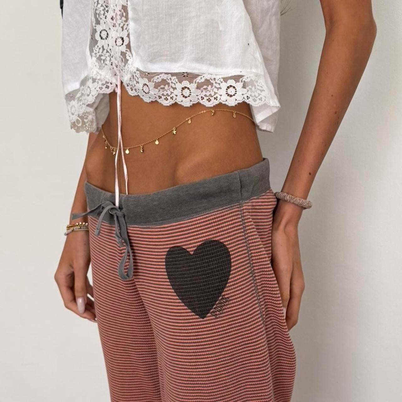Vintage 2000’s Victoria’s Secret waffle stripe lounge pants