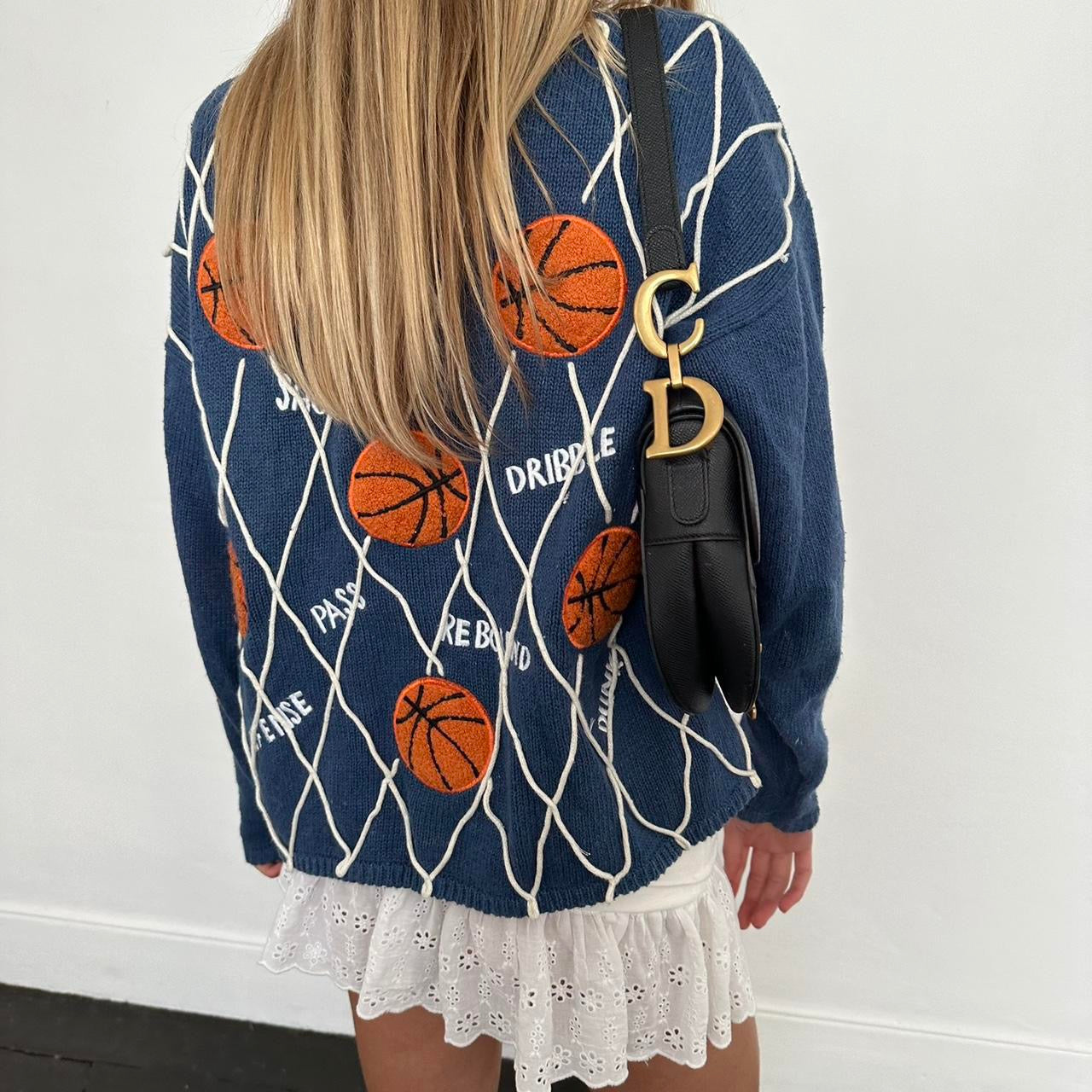 Vintage 90’s navy basketball cardigan