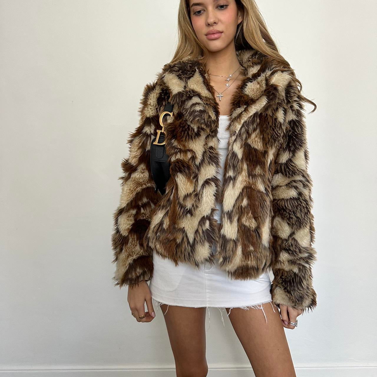 Vintage 2000’s brown faux fur jacket