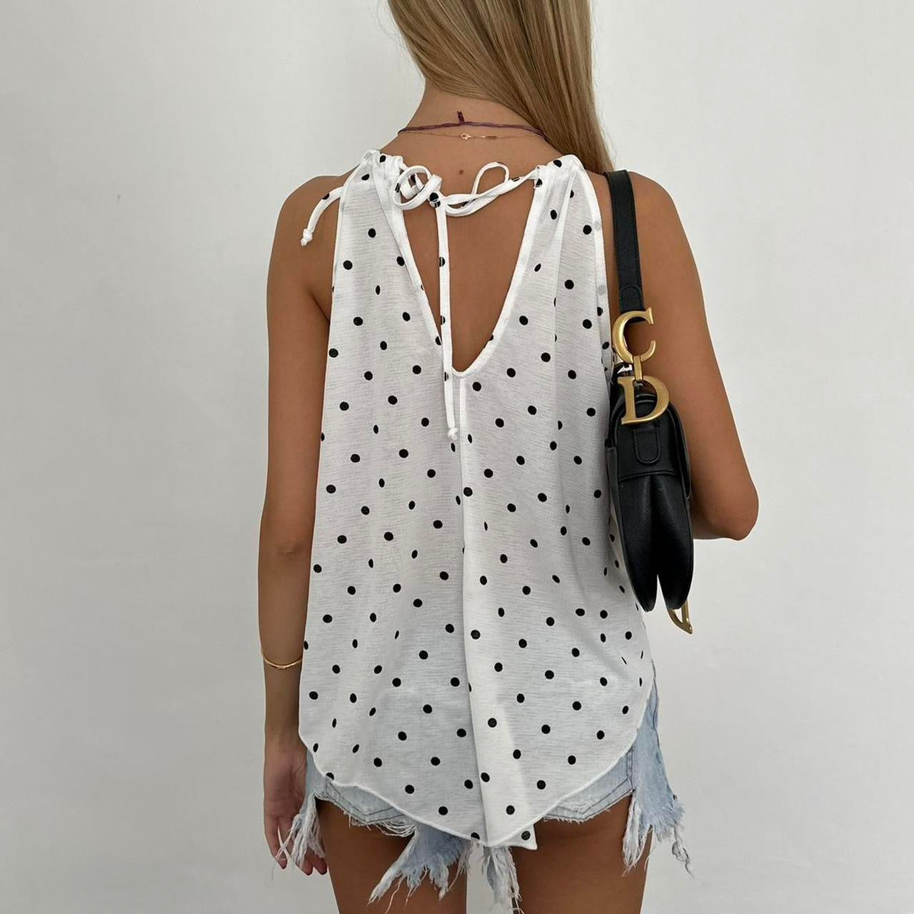 Vintage polka dot halter neck top