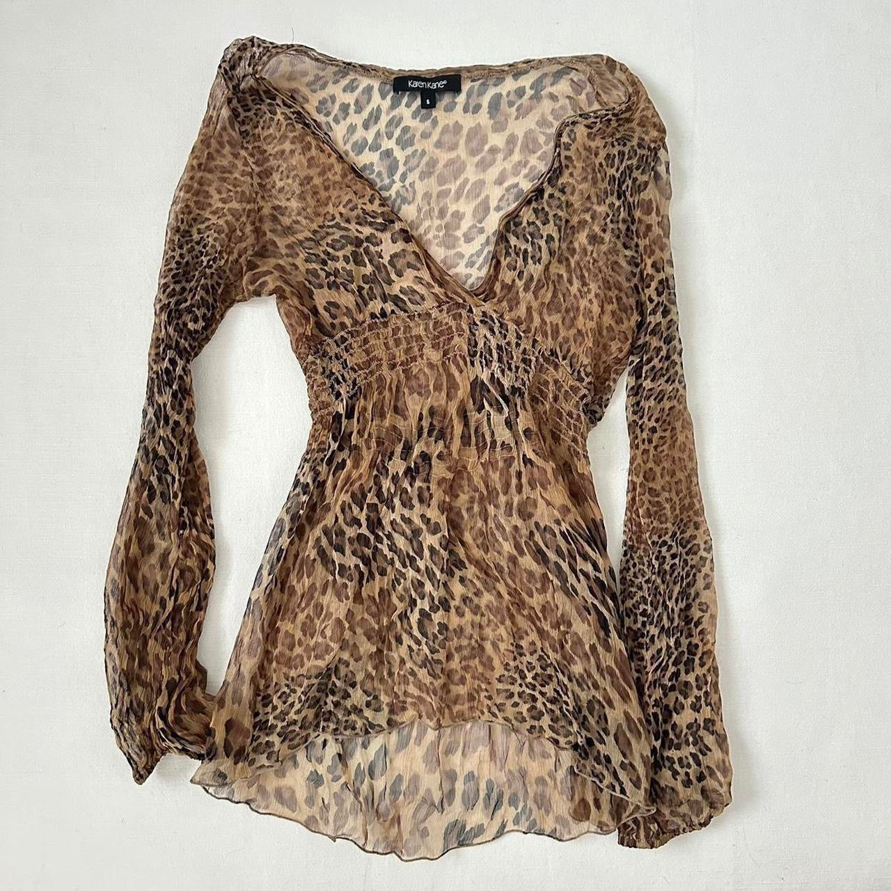 Vintage 90’s leopard print mesh top