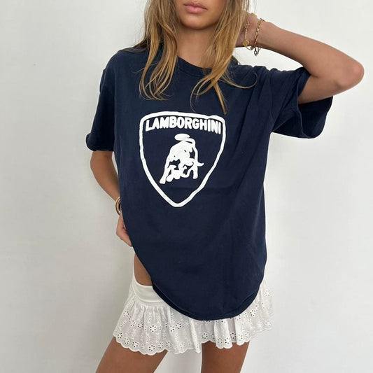 Vintage Lamborghini navy oversized top 🤍