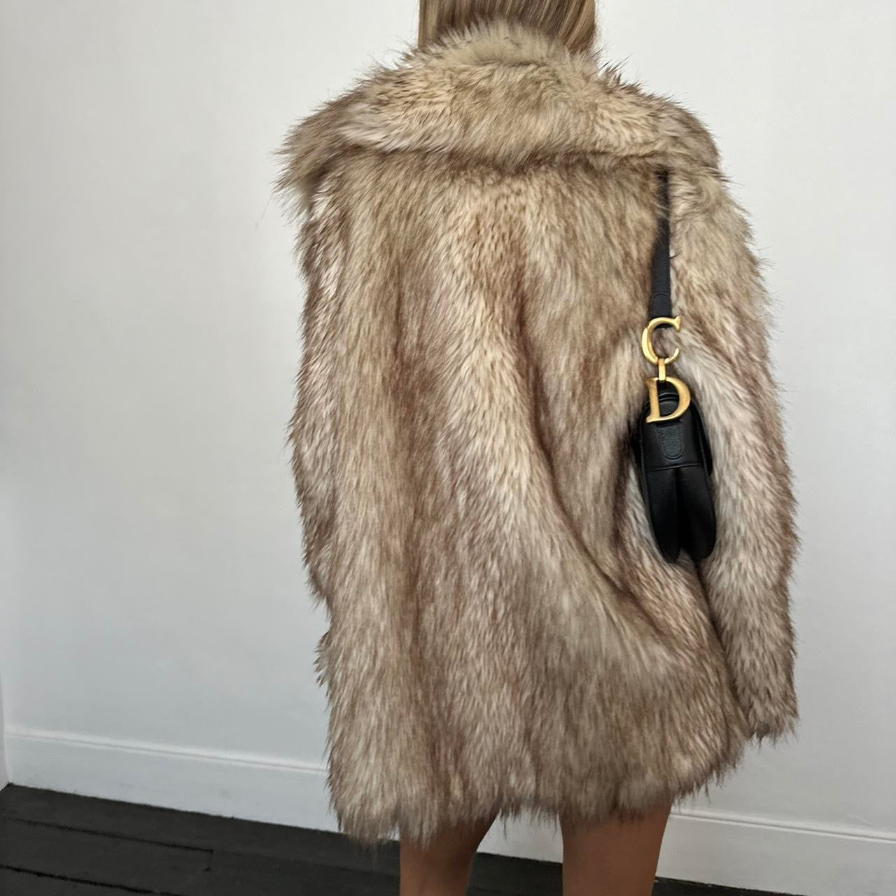 Vintage 2000’s brown faux fur jacket