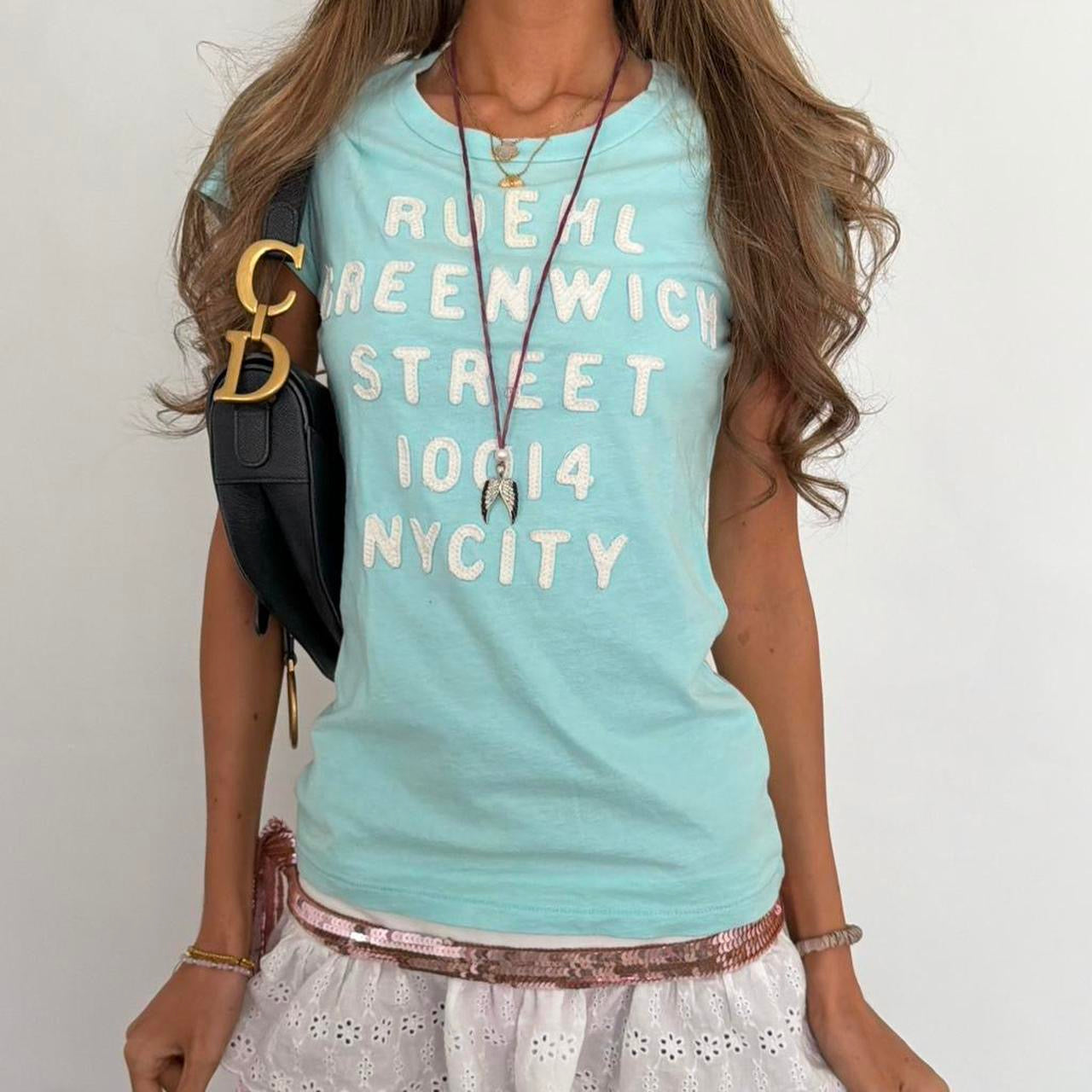 Vintage 90’s New York Greenwich blue graphic baby tee