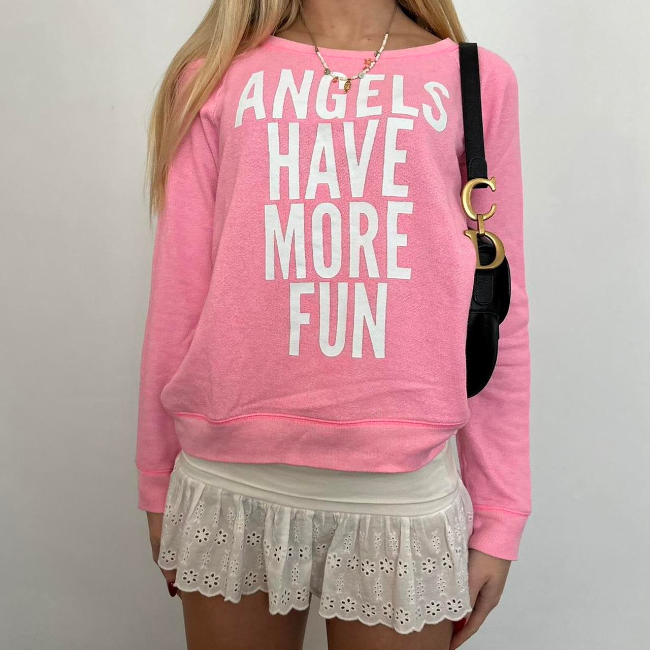 Vintage 2000’s Victoria’s Secret ‘Angels have more fun’ off the shoulder sweatshirt