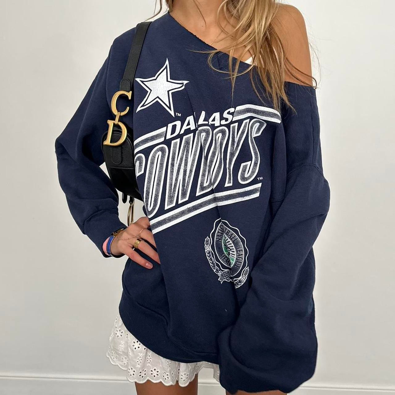 Vintage Dallas Cowboys off the shoulder sweatshirt