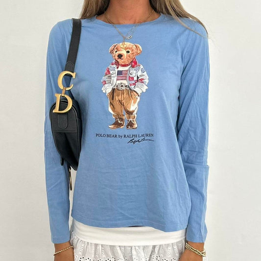 Vintage Ralph Lauren blue teddy bear top