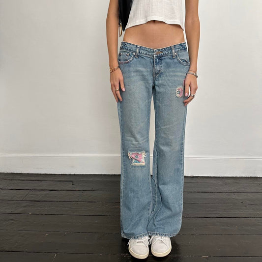 Vintage 2000’s patchwork blue jeans