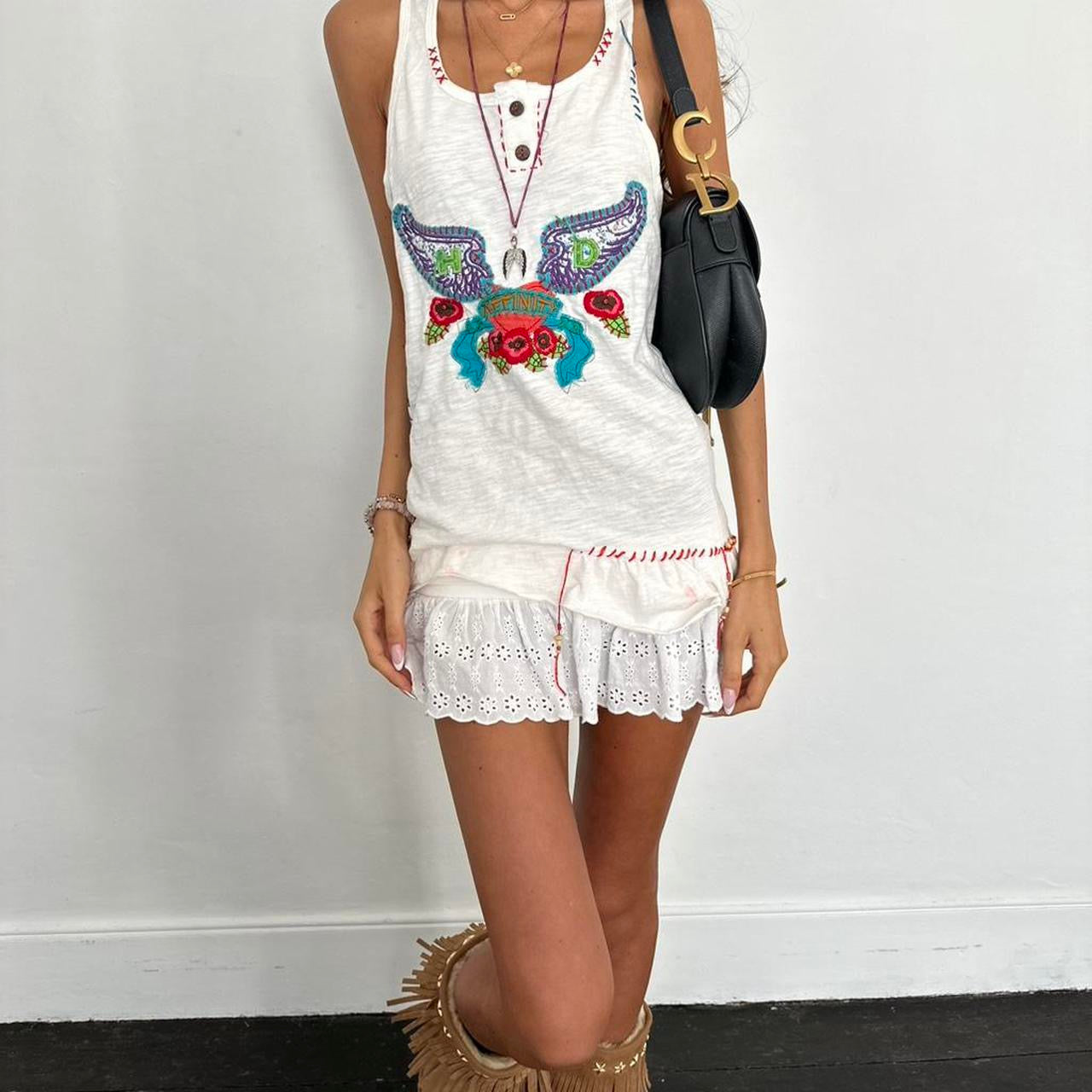 Vintage 2000s angel wing cami top