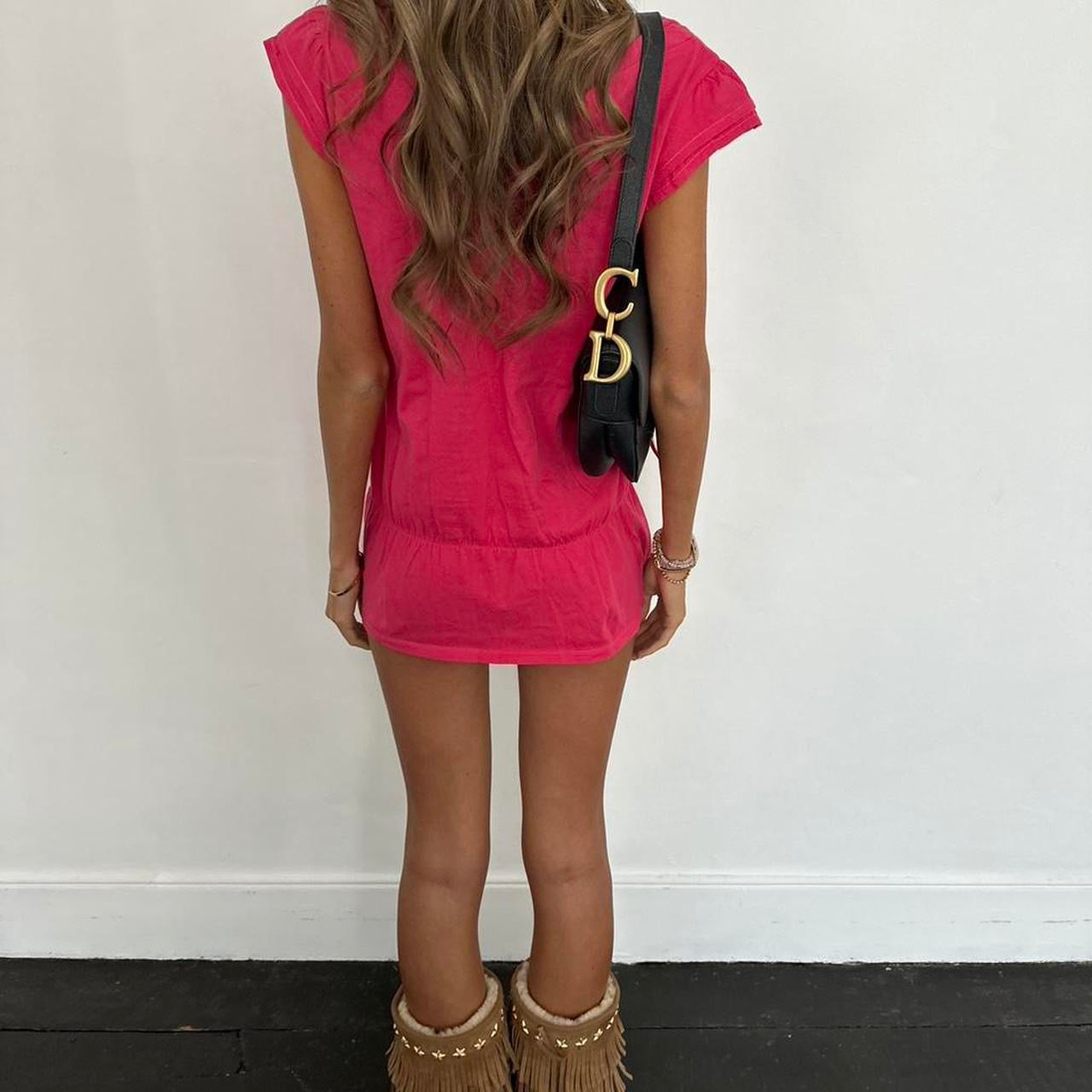 Vintage 00s hot pink micro mini dress