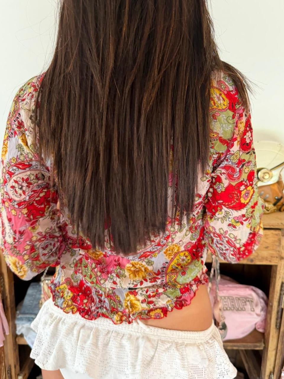 Vintage 00s paisley colourful long sleeve cardigan top