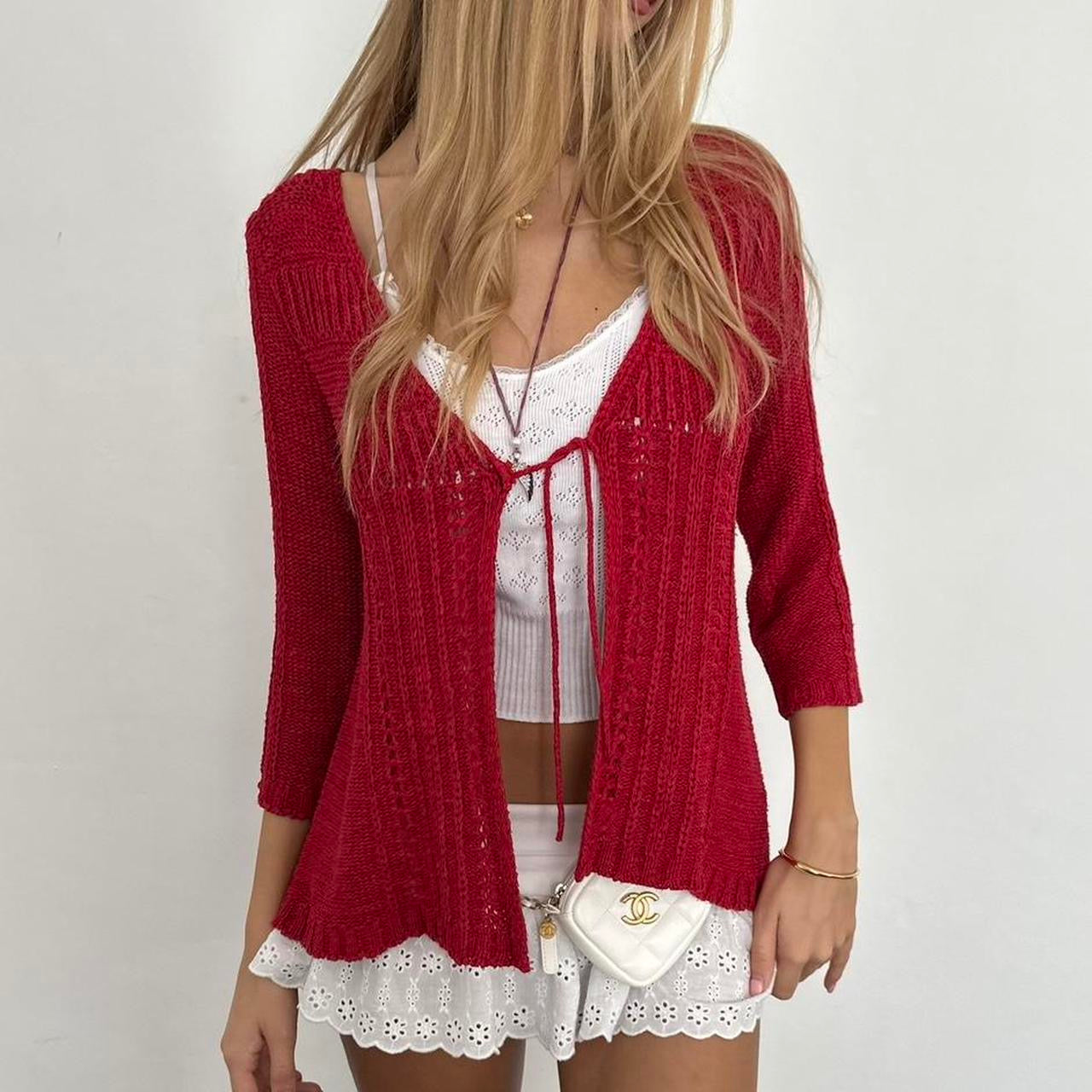 Vintage 90’s red cardigan