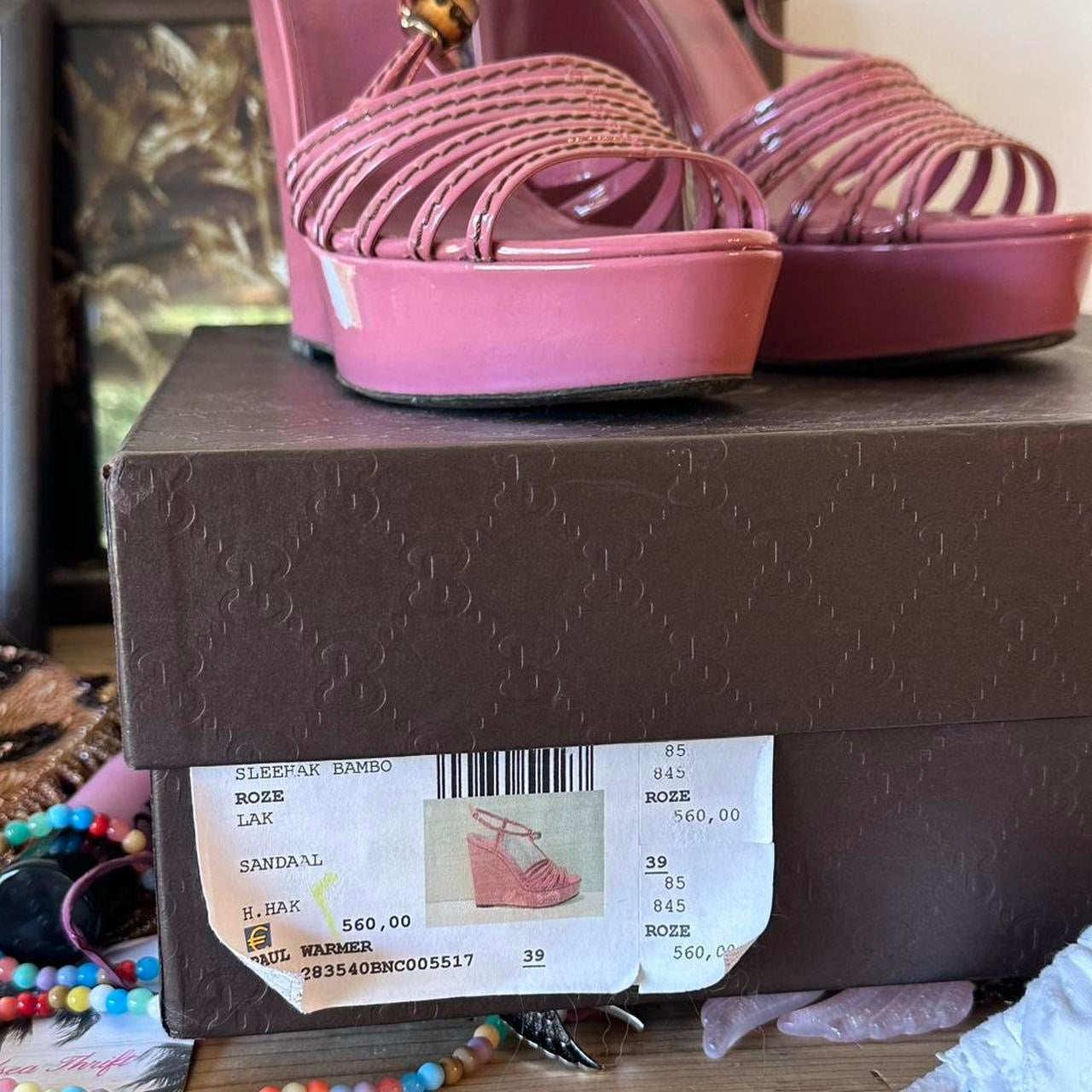 Gucci Bamboo Platform Wedge Sandals