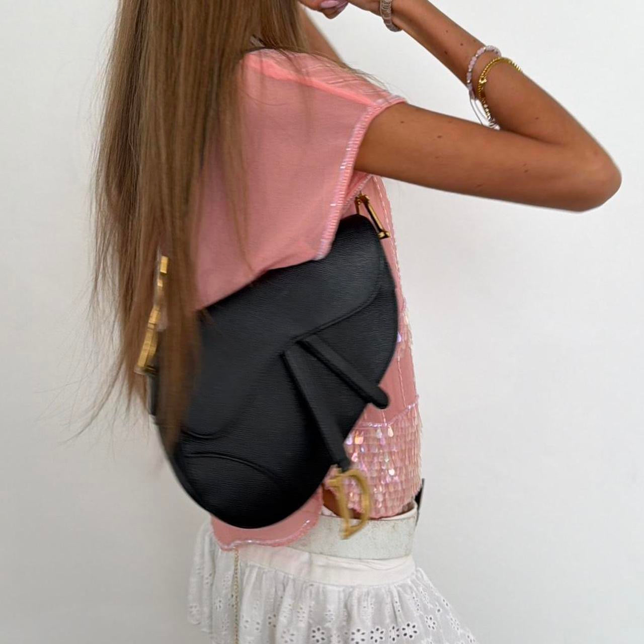 Vintage 00s sheer pink sparkly boho top