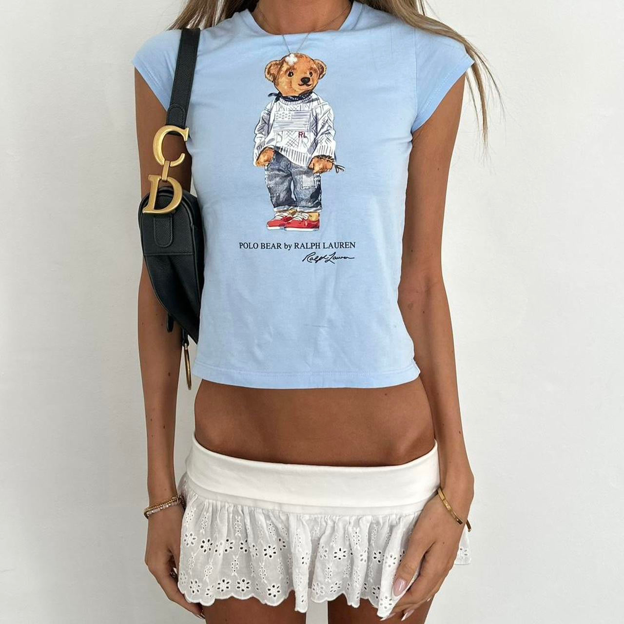 Vintage Ralph Lauren blue bear baby tee