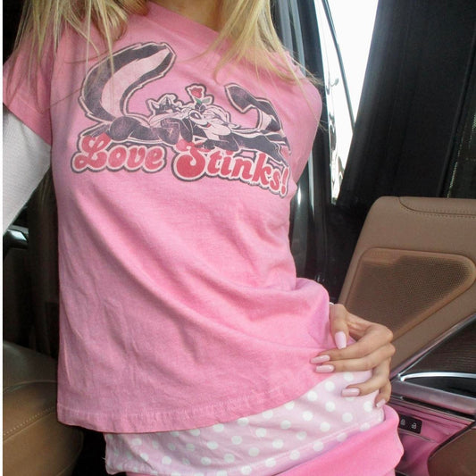 Vintage love stinks pink long sleeve top