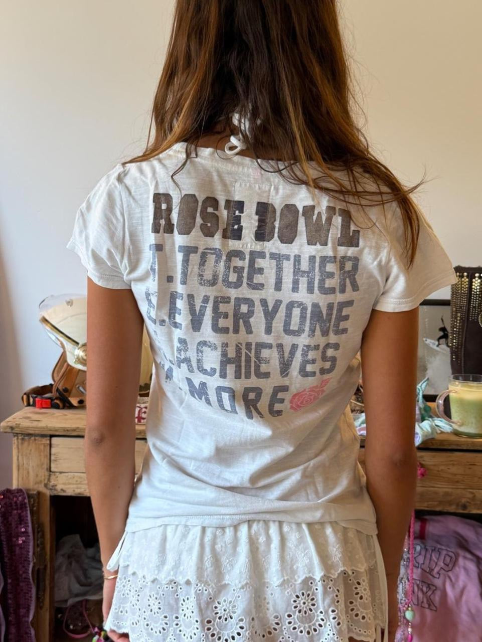 Vintage 00’s Rose Bowl 83 graphic off shoulder top