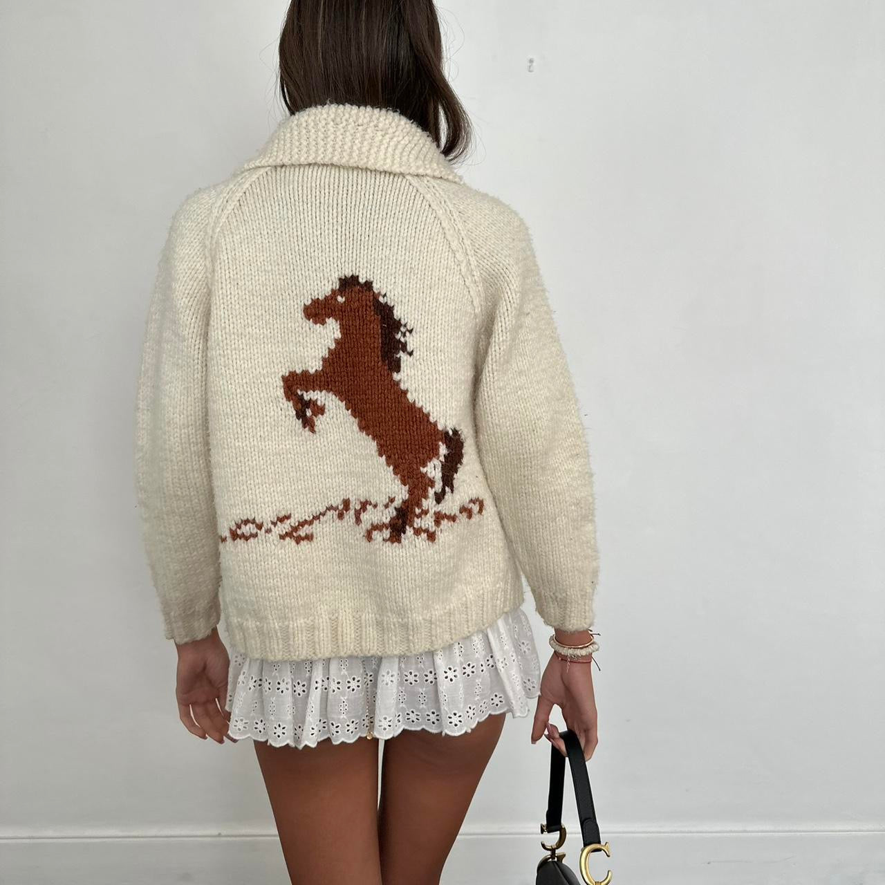 Vintage 90s knitted horse 🐴 jacket 🤍