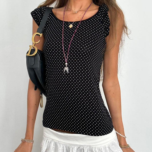 Vintage 2000’s black polka dot top