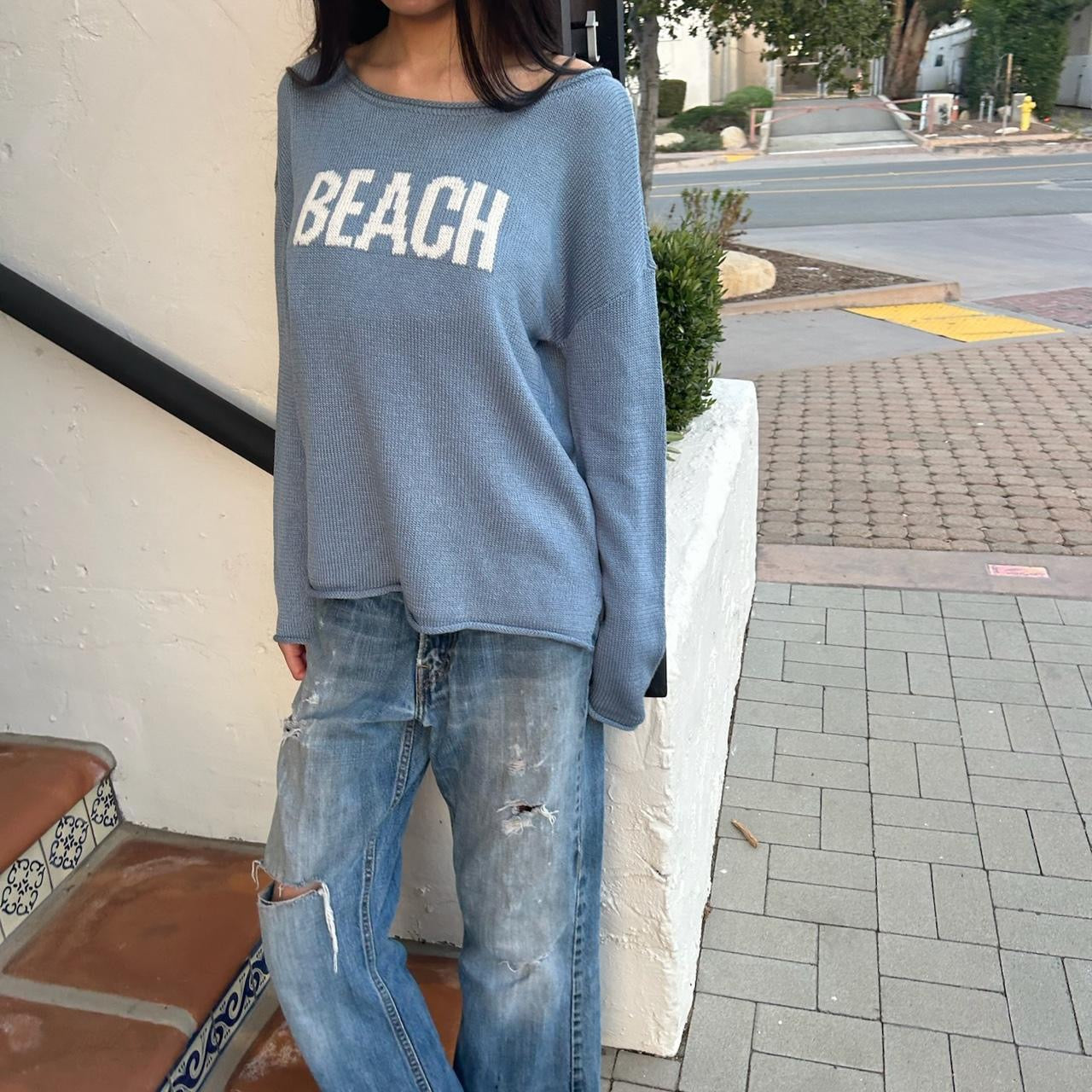 Vintage Beach off the shoulder sweatshirt