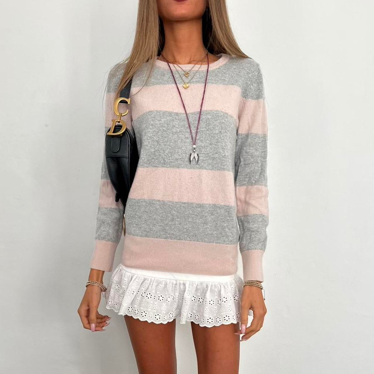 Vintage 2000s cashmere pastel striped jumper
